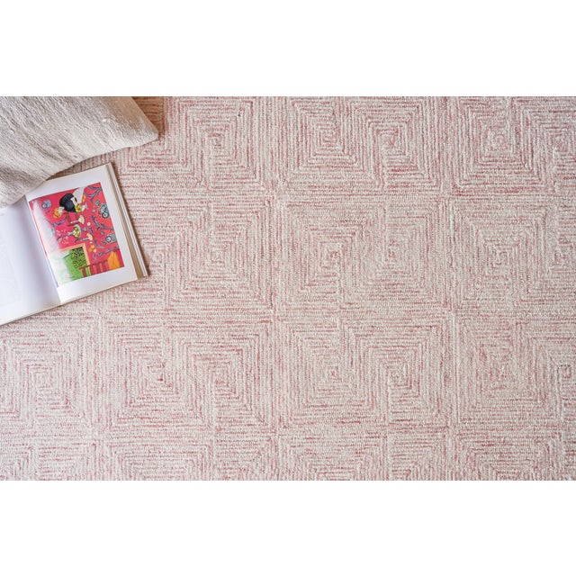Exquisite Rugs Barnham Tufted New Zealand Wool & Cotton Pink/Ivory Rug-12'X15' For Sale In Los Angeles - Image 6 of 7