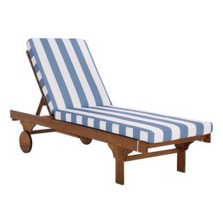Newport Chaise Lounge, Baby Blue Stripe For Sale