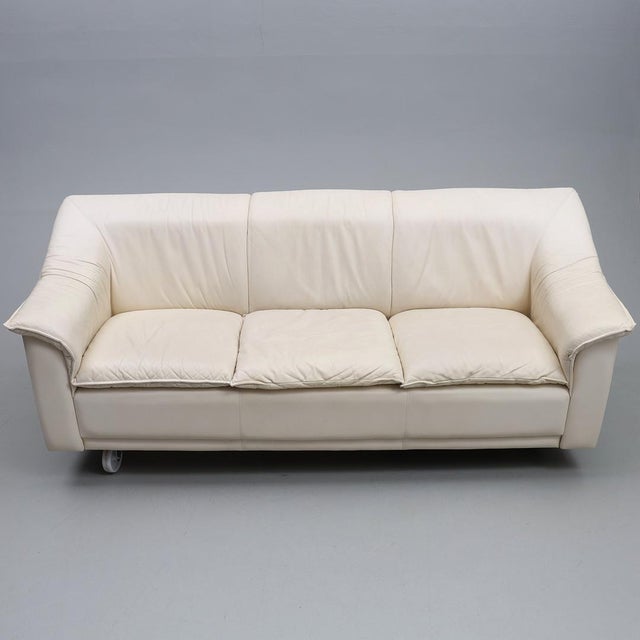 Vintage Leather Sofa Set, 1980s, Set of 2 For Sale - Image 9 of 10