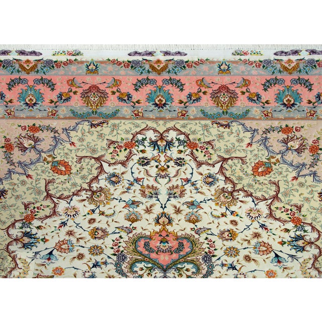 Vintage Silk Persian Tabriz Rug For Sale - Image 15 of 15