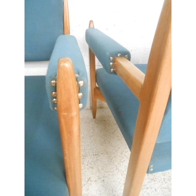 Brass 1970s Mid-Century Modern Armchairs - a Pair For Sale - Image 8 of 10