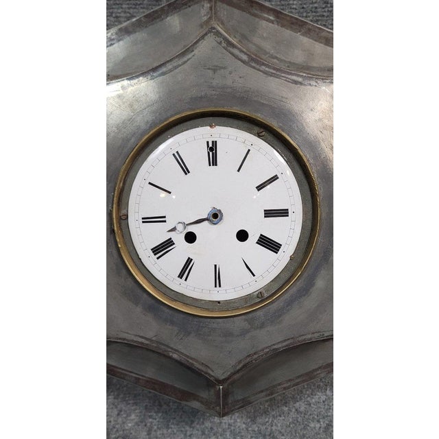 Hexagonal Sheet Metal Wall Clock For Sale - Image 4 of 6