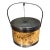 Mid-Century Modern Italian Olive Burl Wood Silver Chrome Ice Bucket Italy For Sale
