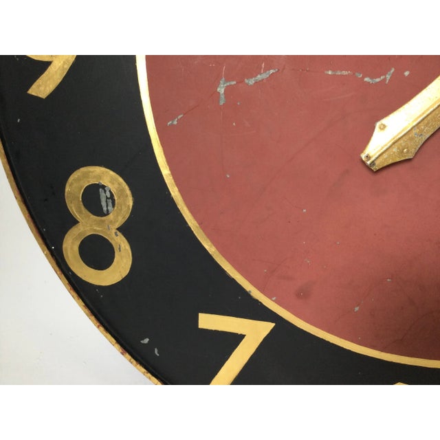 Mid 20th Century Acretectual Clock Face with Gilt Numbers & Hands For Sale - Image 9 of 13