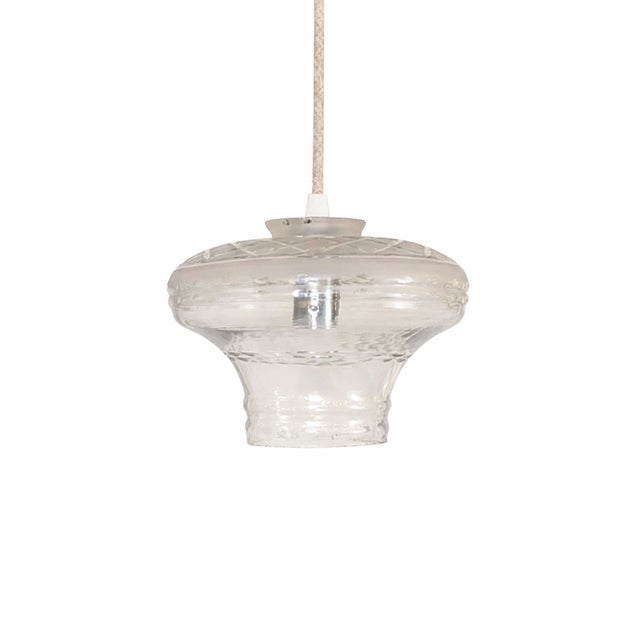 Art Deco Cut Glass Pendant Lamp For Sale - Image 5 of 5