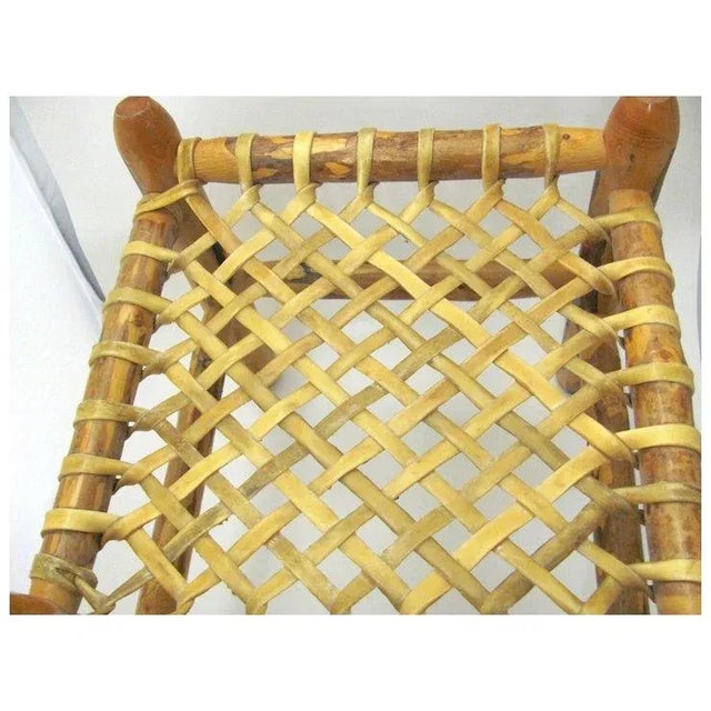 Traditional Hand Made Log And Sinew Footstool For Sale - Image 3 of 6