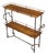 American Midcentury Metal and Wood Two-Tiered Shelving Unit with Twisted Motifs For Sale