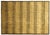 Modern 6'x9' Hand-Knotted Modern Tibetan Wool & Silk Carved Linear Rug in Gold & Green For Sale - Image 3 of 10