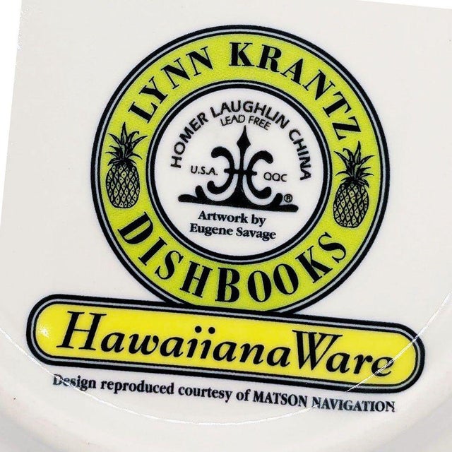 1980s 1980s 7.25" Eugene Savage "Island Feast" Red Salad Plate by Lynn Krantz Dish Books For Sale - Image 5 of 5