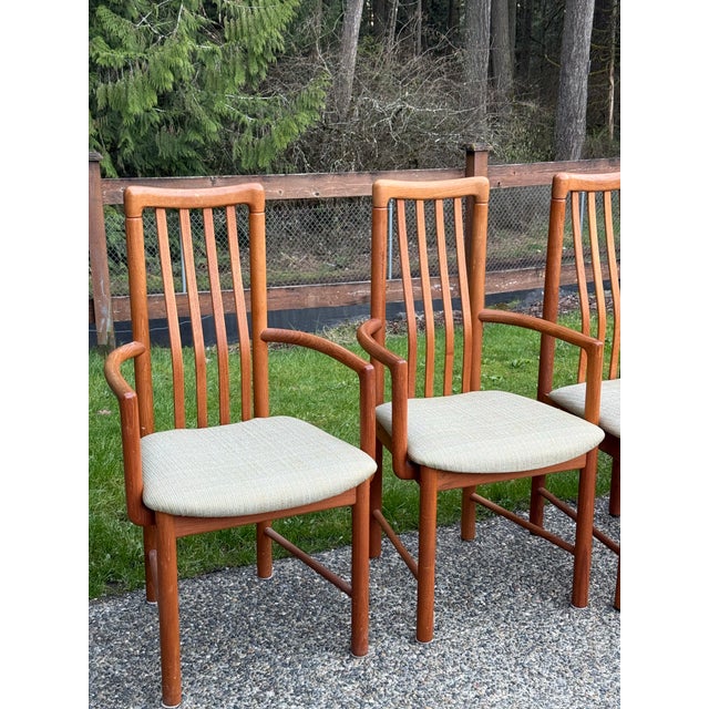 Brown 1990s Benny Linden Danish Modern Teak Dining Chairs - Set of 6 For Sale - Image 8 of 9