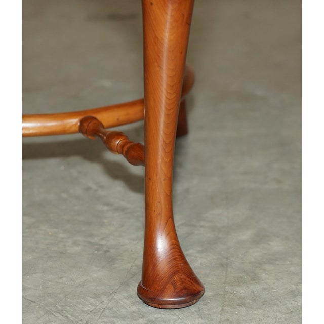 Burr Yew Wood Tripod Stool with Timber Grain For Sale - Image 9 of 18