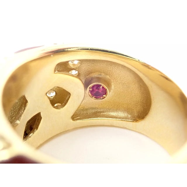 Roberto Coin Giraffe Yellow Gold Enamel & Diamond Ring For Sale In Philadelphia - Image 6 of 12
