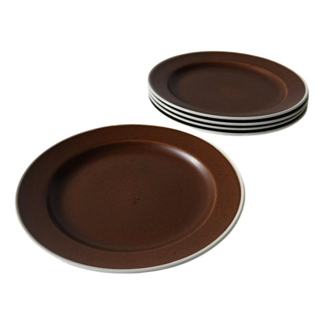 Vintage Coq Dining Plates by Stig Lindberg for Gustavsberg, Set of 5 For Sale