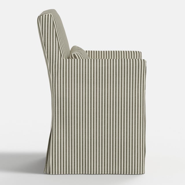 Slipcover for Stoffer Home x Cloth & Company for Lindy Dining Armchair in Jane Stripe Laurel For Sale In Chicago - Image 6 of 8