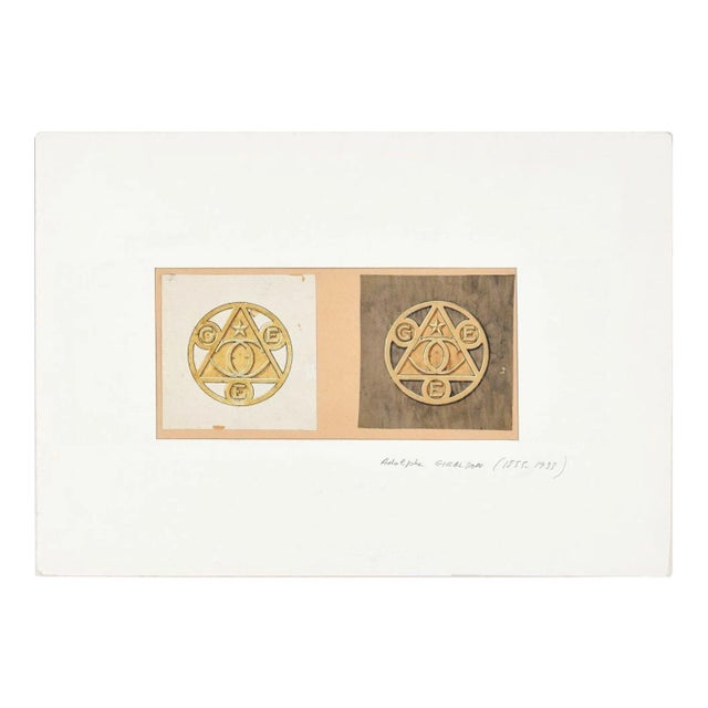 Symbols - Original China Ink and Watercolor by A. Giraldon - Early 20th Century Early 20th Century For Sale