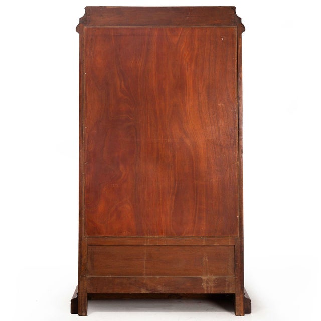 Art Nouveau Carved and Burl Walnut Display Cabinet Circa 1900 For Sale - Image 6 of 18