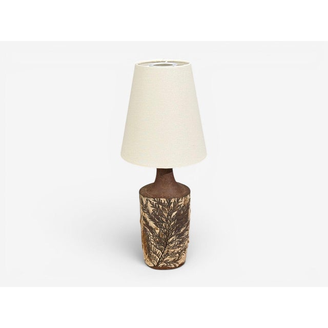 Mid-Century Modern Bodil Marie Nielsen, Table Lamp, Brown Stoneware, Denmark, 1960s For Sale - Image 3 of 8