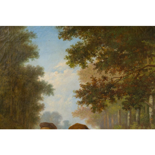 Signed Joost-Vincent De Vos 19th Century Oil Painting Depicting Hounds and Boy For Sale - Image 4 of 12