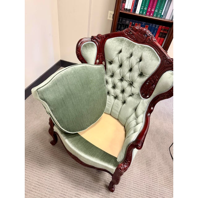 Victorian Vintage Victorian High-Back Throne Chair – Harris Furniture Reproductions For Sale - Image 3 of 8