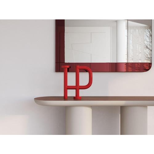 Glossy Black Brown Console with Rounded Edges Top & Cylinder Base by Ultramobili For Sale - Image 11 of 14