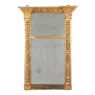 Early 19th Century American New England Gilt Tabernacle Pier Mirror For Sale