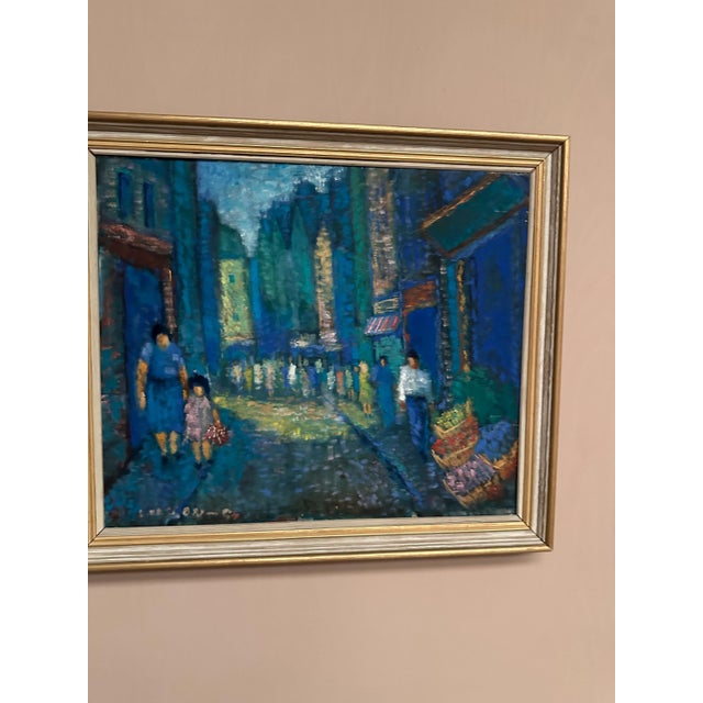 Olle Larsson, City Street at Night, 1964, Oil on Canvas For Sale - Image 7 of 18