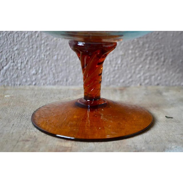 Boho Chic Big Glass Cut Cup by Empoli For Sale - Image 3 of 15