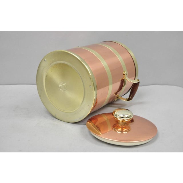 Vintage Kraftware Nyc Mid Century Modern Copper and Brass Covered Bar Ice Bucket For Sale - Image 14 of 15