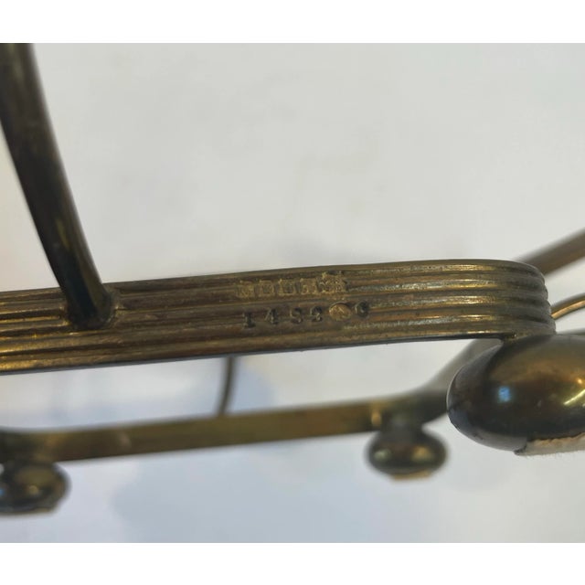 1946 Hand Painted Bowl With Metal Caddy For Sale - Image 11 of 12