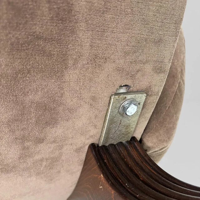 Italian Modern Chair in Brown Velvet and Wood by Guido Bonzanini for Tecnosalotti, 1970s For Sale - Image 18 of 18
