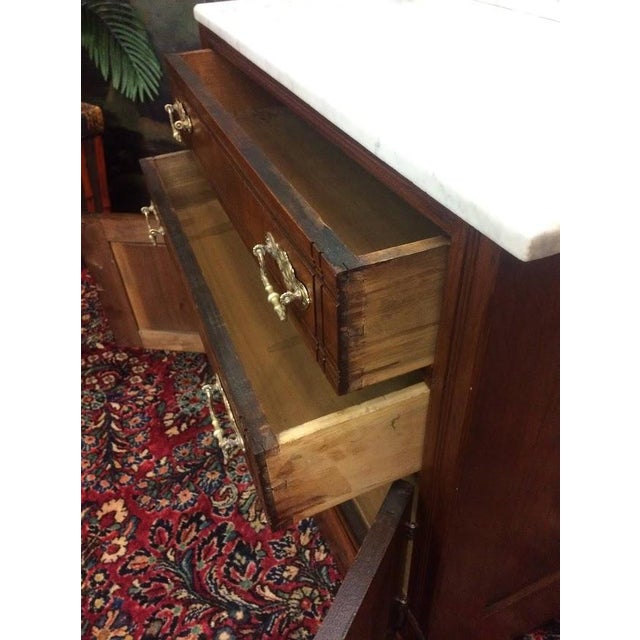 Antique Victorian Washstand Cabinet, Marble Top For Sale - Image 11 of 13