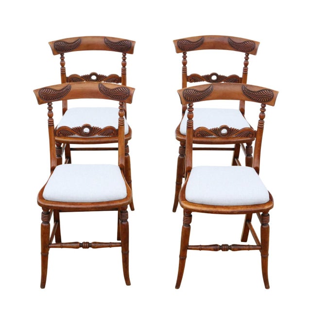 Antique Beech Dining Chairs, 1800s, Set of 4 For Sale - Image 11 of 11