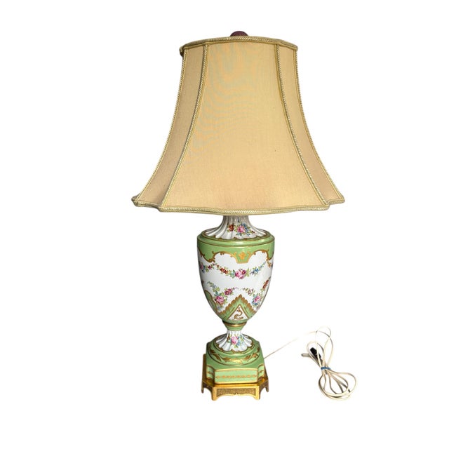 Manufacture de Sevres Late 19th C Sevres Style Lamp Hand Painted and Hand Gilded in Louis XVI Style For Sale - Image 4 of 5