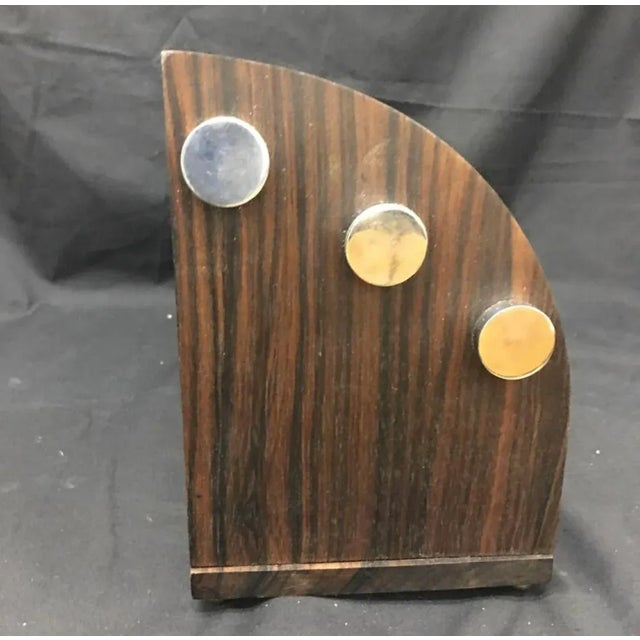 Art Deco 1930s French Art Deco Wood and Steel Desk Set For Sale - Image 3 of 6