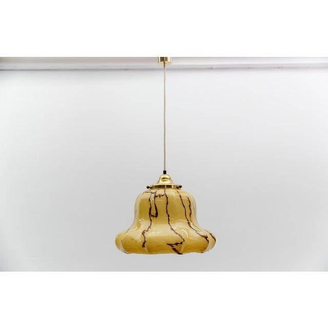 Art Deco Pendant Lamp in Marbled Glass, Germany, 1940s For Sale - Image 11 of 11