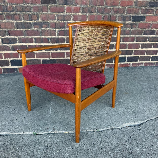 Mid-Century Modern Folke Ohlsson for Dux “Dallas” Caned Lounge Chair Mid Century Modern For Sale - Image 3 of 12