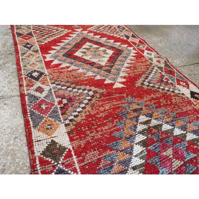 Mid 20th Century Galerie Shabab Collection Mid-20th Century Turkish Anatolian Tribal Runner For Sale - Image 5 of 10