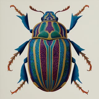 16' X 16' Contemporary Hollywood Glam Luxury Blue Beetle Original Print For Sale