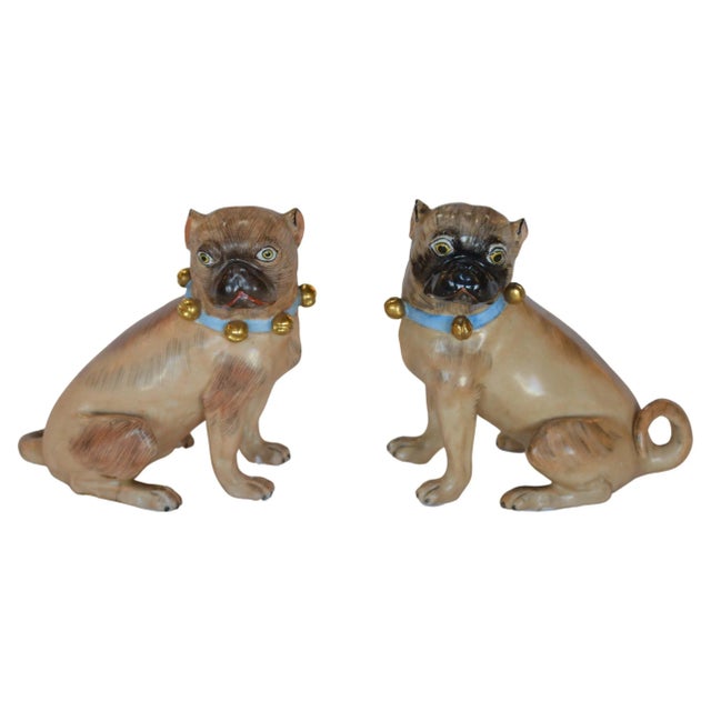 German Pair of Dresden Male & Female Bulldog Porcelain Figures For Sale - Image 9 of 9