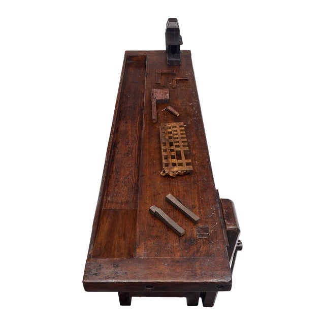 Industrial, French Workbench, Oak, 1900s For Sale - Image 9 of 9