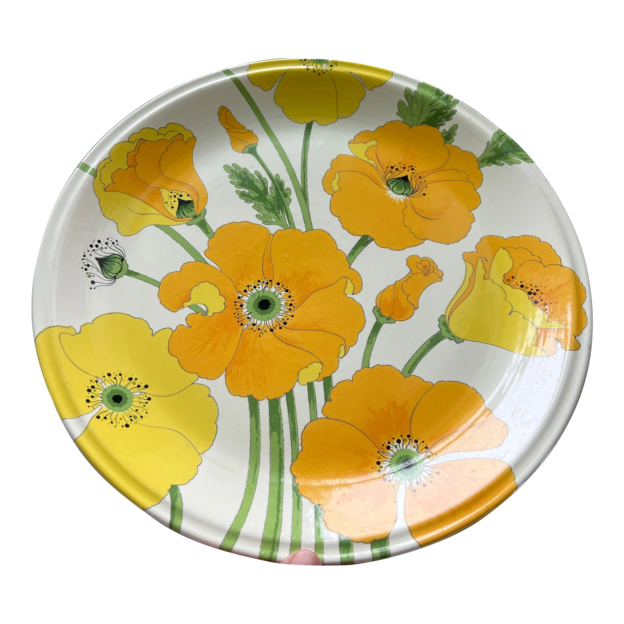 Mid Century 13” Platter by Metlox Poppytrail Wild Poppy | Chairish