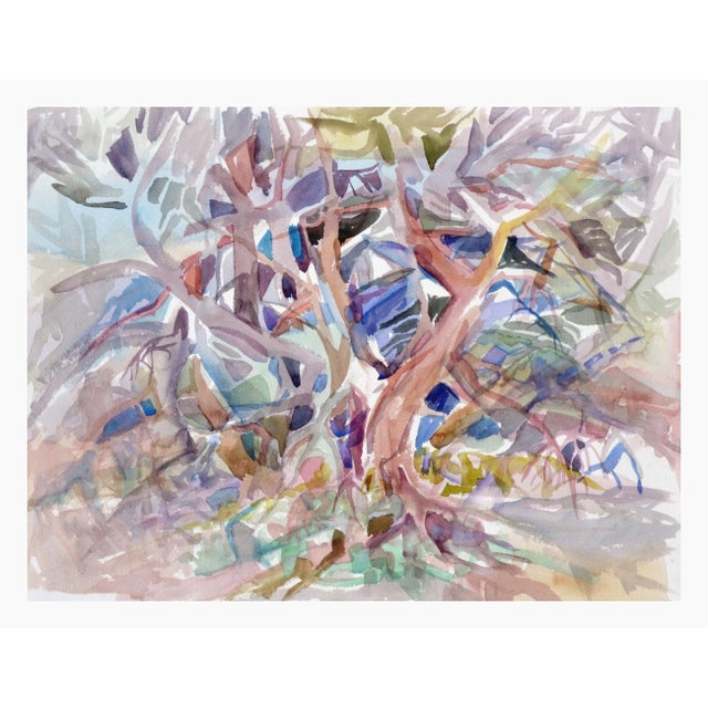 Abstracted Forest Landscape by Virginia J Hughins For Sale - Image 4 of 4