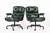 Mid-Century Modern Pair Green Leather Time Life Office Chairs by Eames for Herman Miller 1996 For Sale - Image 3 of 12