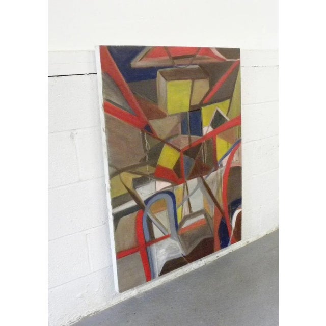 1970s Vintage Mid Century Abstract Original Oil Painting For Sale - Image 5 of 7