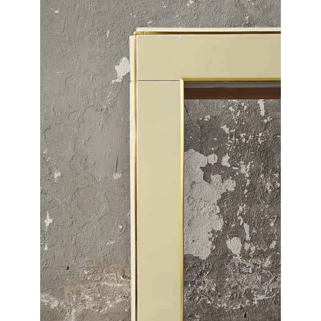 Metal Dining Table in Beige Lacquer, 1970s For Sale - Image 7 of 9