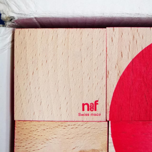 1989 Vintage Kurt Naef Ornabo Cubes Blocks Game Toy Puzzle Wooden 1980s Swiss Made Hubert Zimmermann For Sale - Image 9 of 17