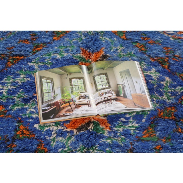 Blue Vintage Moroccan Berber Rug With Blue Diamond Design by Rug & Kilim, 1950-1959 For Sale - Image 8 of 9