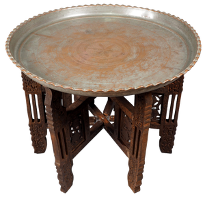 Oriental Islamic Engraved Copper Table Tray, 1930s
