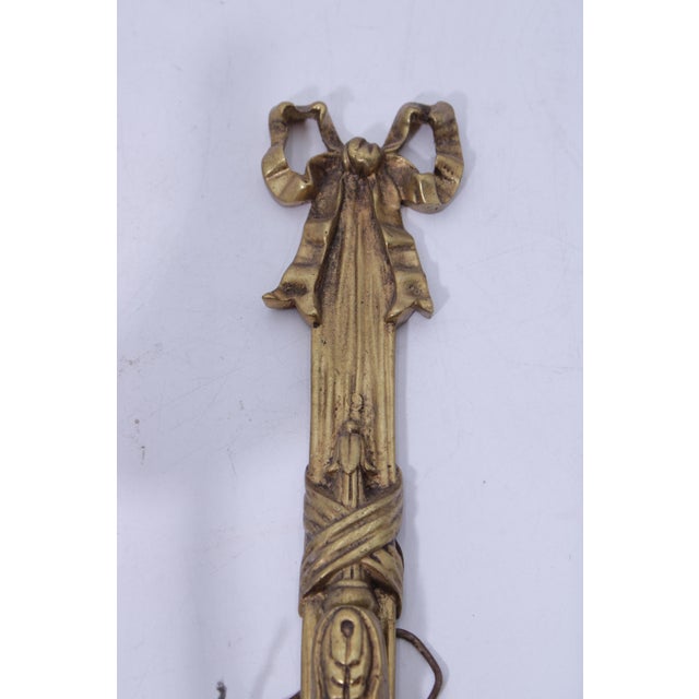 Metal 1950s Pair of French Style Brass Electric Sconces For Sale - Image 7 of 11