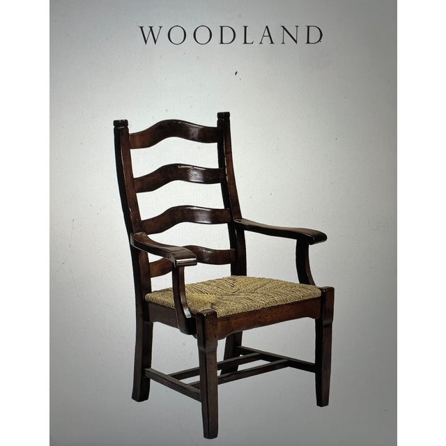 Painted Ladderback Dining Arm Chairs Attributed to Woodland Furniture For Sale - Image 10 of 10